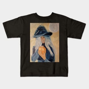 Trick or treat oil painting by Tabitha kremesec Kids T-Shirt